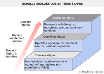 L’échelles analgésique en trois étapes pour la douleur légère, modérée et intense